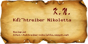 Kühtreiber Nikoletta névjegykártya