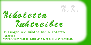 nikoletta kuhtreiber business card